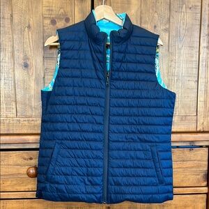 J. McLaughlin reversible Navy Blue Puffer Vest